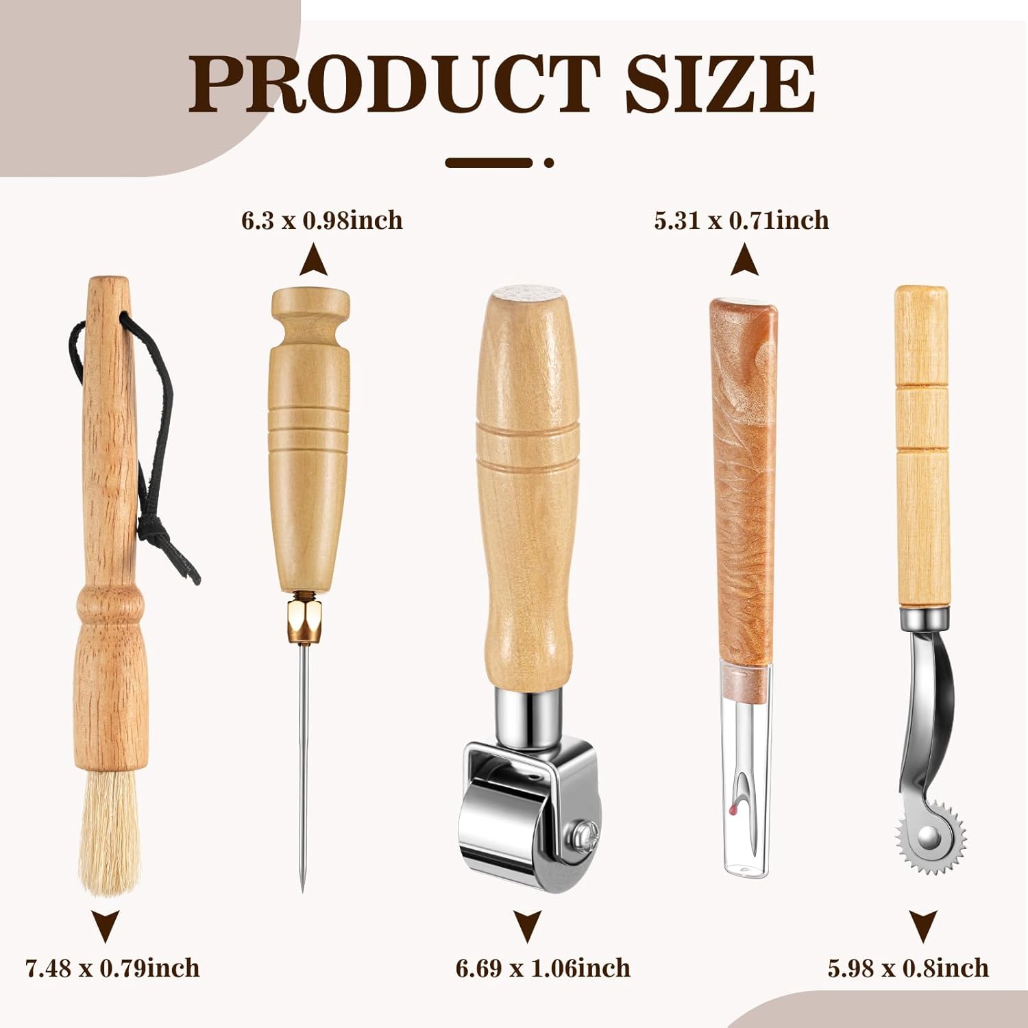 Gisafai 11 Pcs Wooden Sewing Quilting Tools Set Include 12/9.5/7 Inch Tailors Clapper, Seam Roller, Pressing Stick, Stiletto, Seam Rippers, Cleaning Brush for Sewing Quilting Ironing