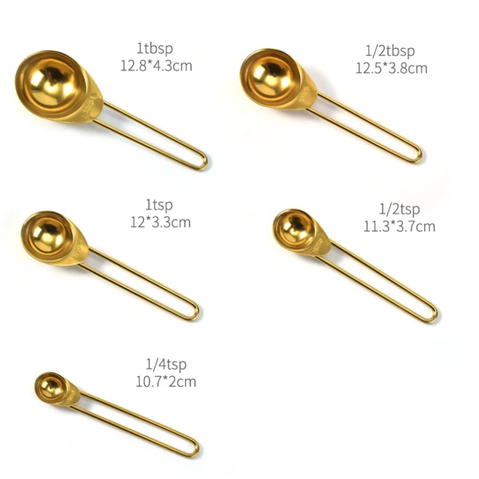 Goldfarbenes Edelstahl-Messbecher-Löffel-Set | Stapelbare Küchengeräte for Backen von Mehlkörnern, Wohnaccessoires(4 measuring cups)