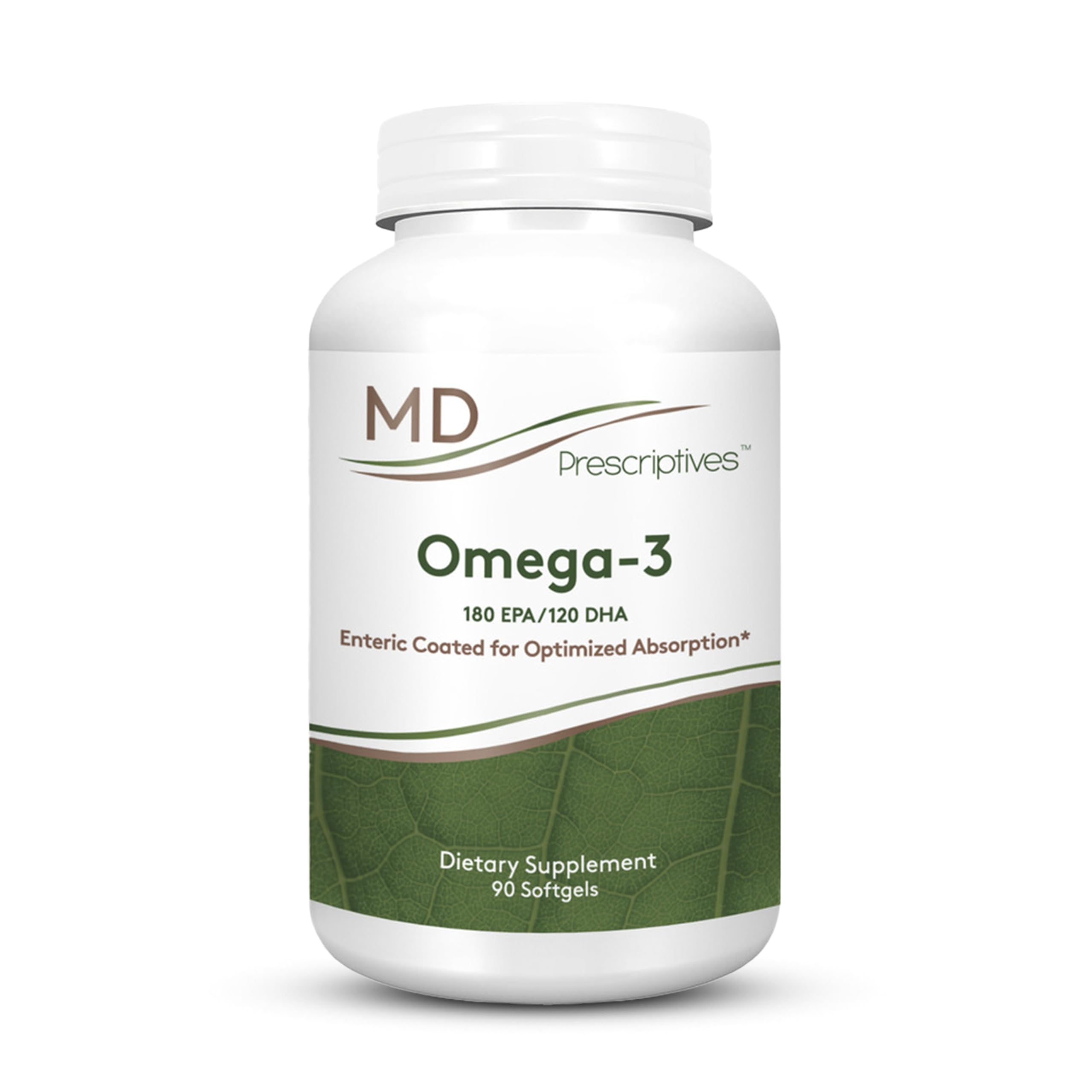 Omega 3 - Enteric Coated for Optimal Absorption - Once Daily Fish Oil Supplement - 90 Softgels
