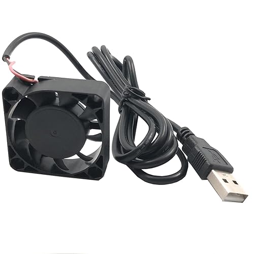 Miniatura 7 de FainWan Paquete de 2 ventiladores de refrigeración USB sin escobillas de 1.575 in x 0.394 in CC 5 V, rodamiento de bolas, funcionamiento silencioso,