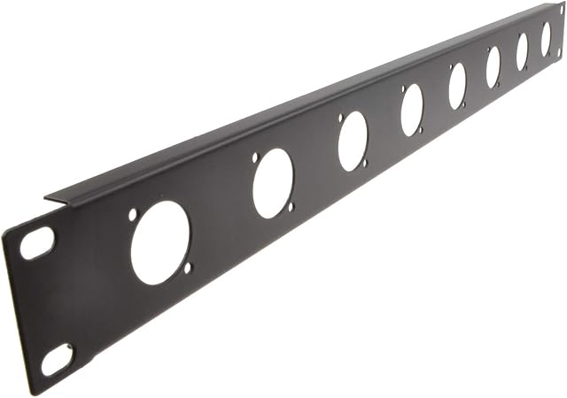 kenable XLR/PA Microphone 8 Hole D Type 1U 19 inch Rack Mount Plate/Flight Case Panel [- 8 Hole]