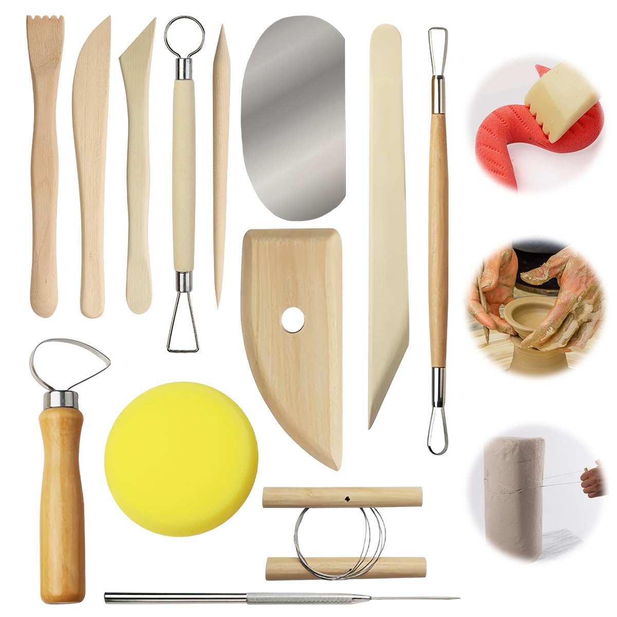KACOLA Set Di 9 Strumenti Per Punteggiare E Scolpire Argilla, Penne In Silicone E Acciaio, Per Ceramica, Nail Art E Fai Da Te