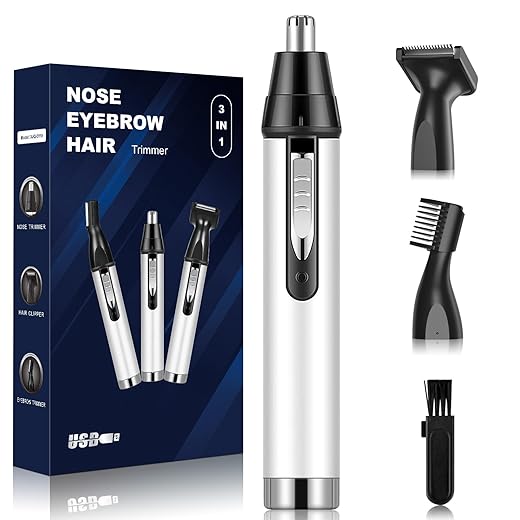 Ginity Unisex Nose Hair Trimmer, Waterproof, Portable Charging, 30-Day Money-Back Guarantee