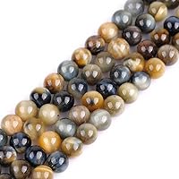 Vista 38 de GEM-Inside - Cuentas sueltas de ágata india natural de 0.157 pulgadas (0.157 in) con cuentas redondas de cristal energético para hacer joyas, 15