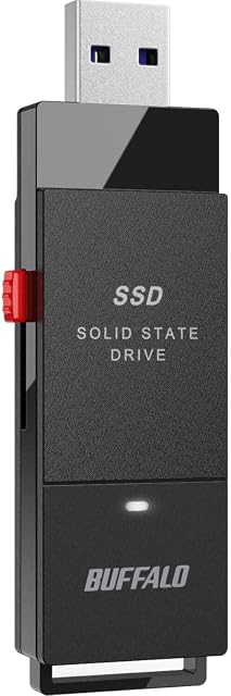 Buffalo External SSD 2TB - Up to 600MB/s - USB-C - USB-A - USB 3.2 Gen 2 (Compatible with PS4 / PS5 / Windows/Mac) - External Solid State Drive Stick - SSD-PUT2.0U3B