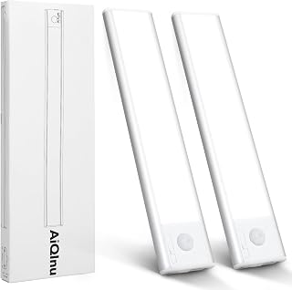 AiQInu 66 LED Motion Sensor Cabinet Light USB Rechargeable LED Base Cabinet 8 Inch Dimmable Cabinet Lamp with Magnetic Strip Sticker for Kitchen, Stairs, Corridor