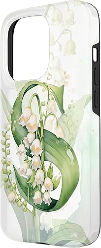Vista 35 de Funda para iPhone 12/12 Pro Lovely Lily of The Valley Letra S May Birthday Case
