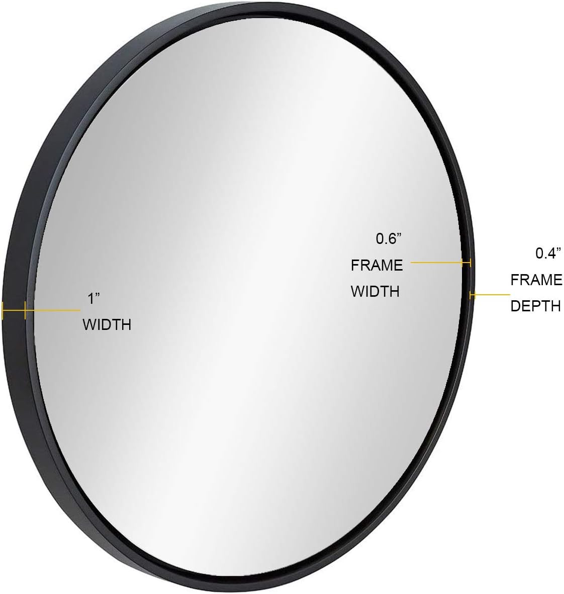 Top Rated huiyuan Black Round Wall Mirror - 24 Inch Large Round Mirror, Rustic Accent Mirror for Bathroom,Suitable for Bathroom, Living Room, Dressing Table,