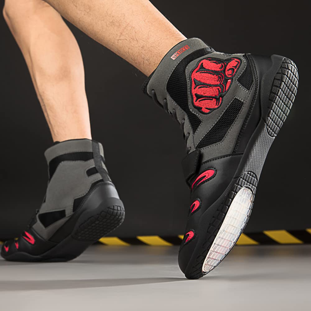 Scarpe da Boxe Wrestling Muay Thai Kickboxing Sparring Boxer Scarpe da Ginnastica Scarpe per Arti Marziali Bodybuilding Stivali da Boxe Sport Traspirante Antiscivolo