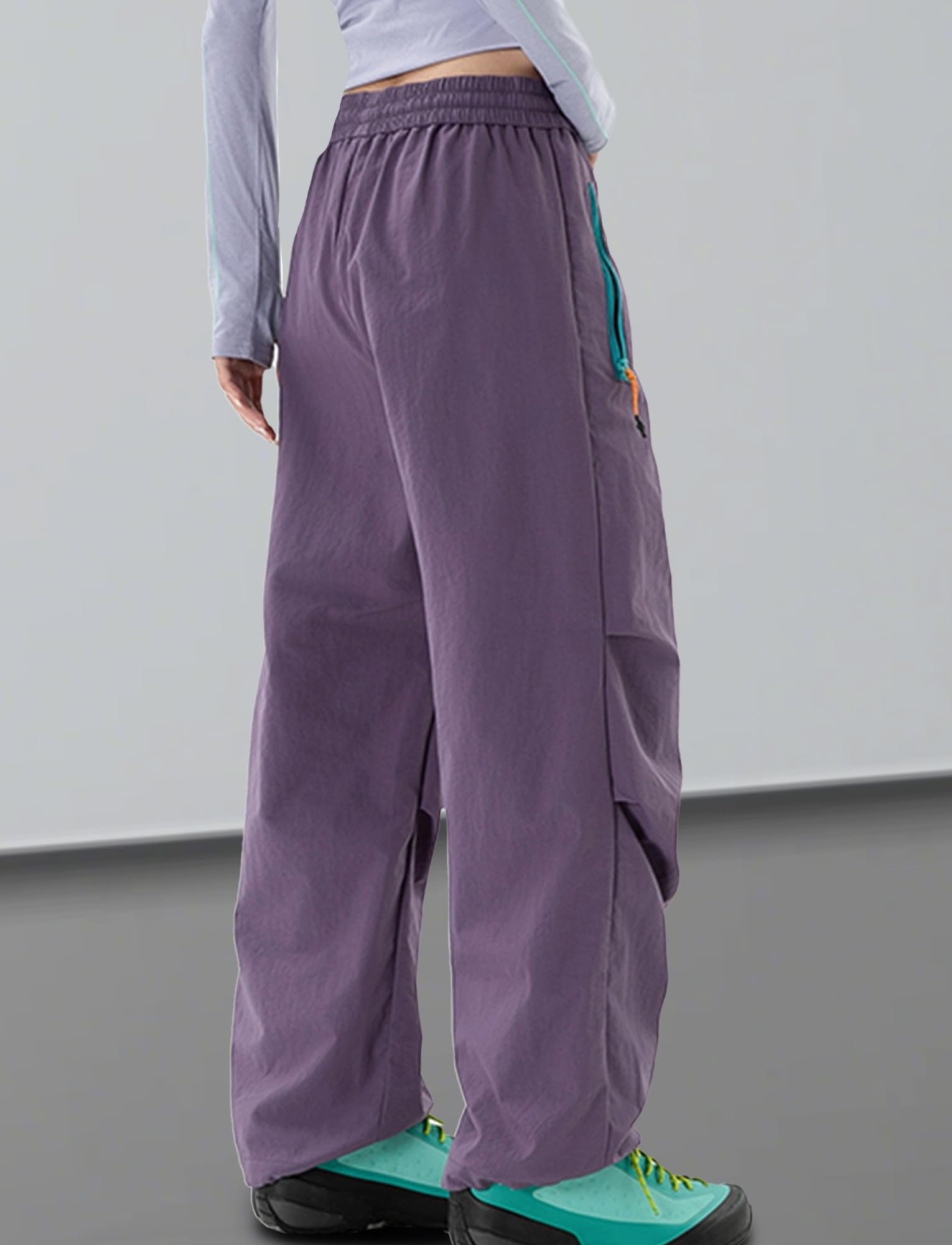 FEOYA Pantaloni da trekking leggeri da donna, impermeabili, da passeggio, casual, per attività all'aperto, safari, lavoro, viaggi, con tasche con cerniera