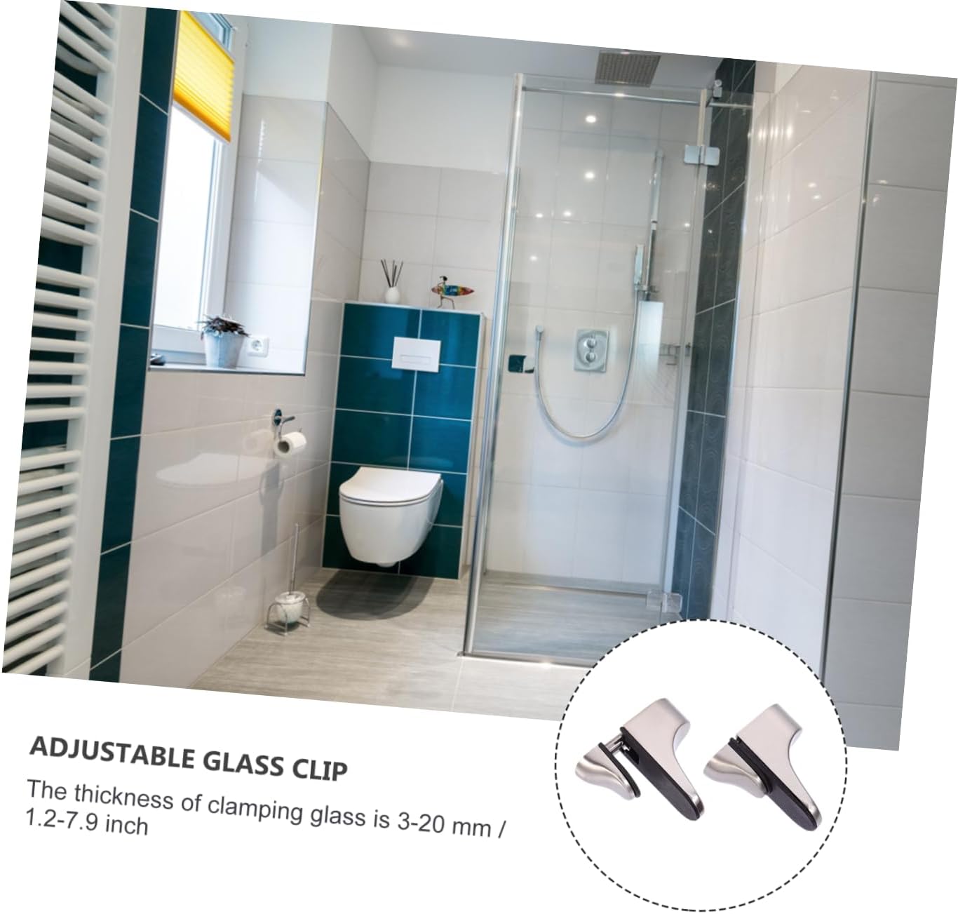 Veemoon 12pcs Adjustable Zinc Alloy Glass Clamp Bracket - Support for Thick Glass for Shelving Display and Bathroom Use