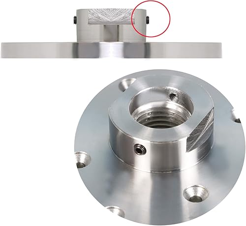 Miniatura 3 de kimllier Placa frontal de torno de acero de 6 pulgadas, placa frontal de torno de madera, apta para husillo de 1-1/4 pulgadas x RH 8Tpi con juego de