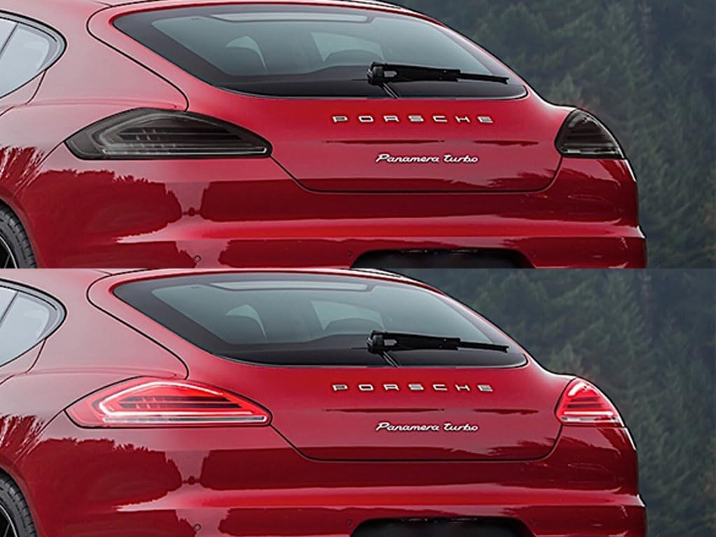 Rvinyl Tail Light Pre Cut Film Tint Cover Kit in Blackout Smoke Compatible with Porsche Panamera 2010-2013 - Adhesive Backs