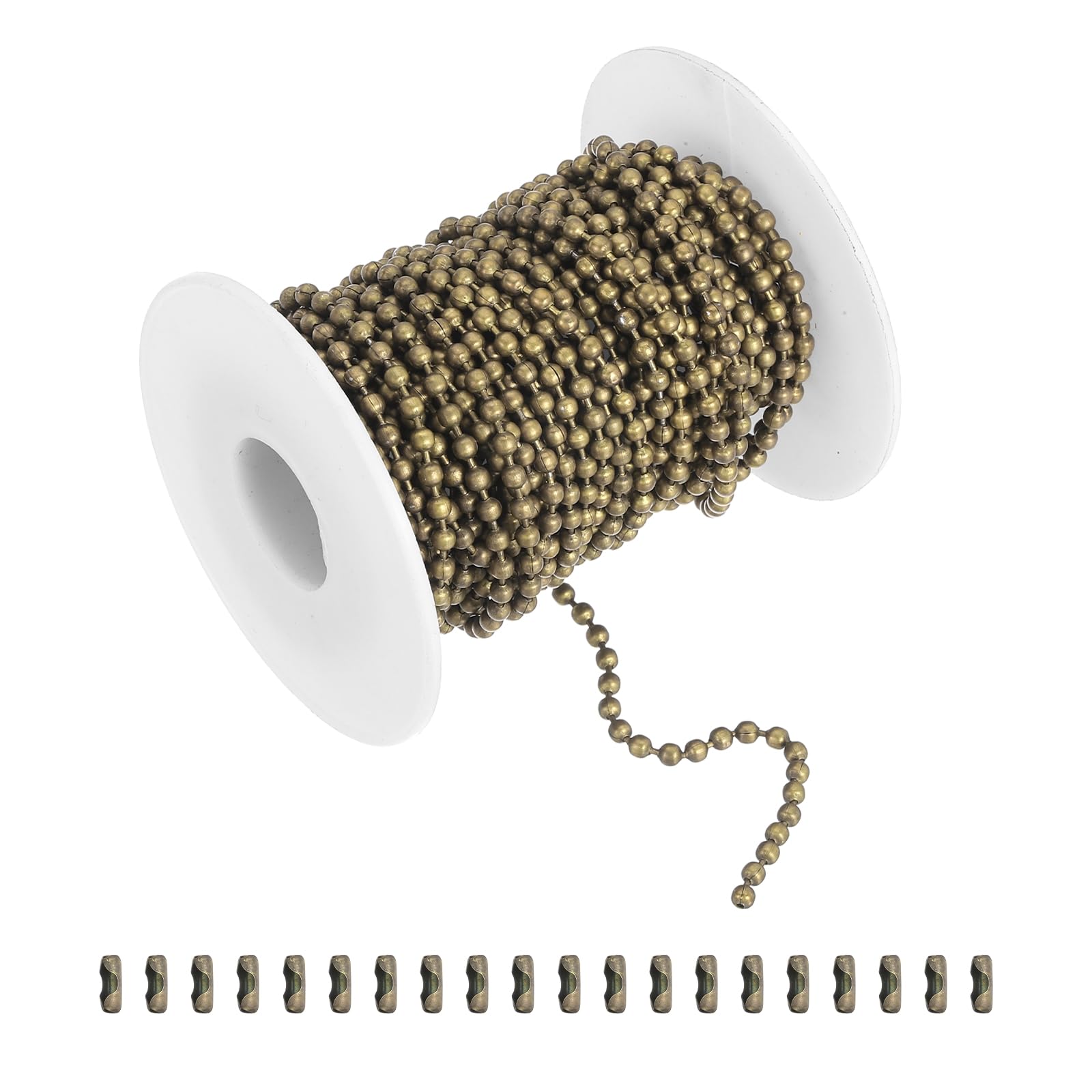 Chaîne à billes 3mm bronze avec connecteurs pour décoration et clés