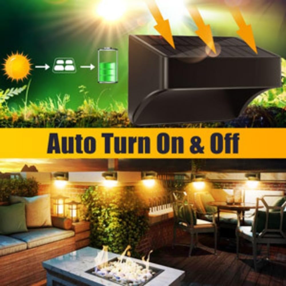 Solar Powered Outdoor Wall Lights, Step Lights, Fence Lights, Multicolor or Fixed Color, Ambient Lighting, Simple Stylish Design, Easy Installation