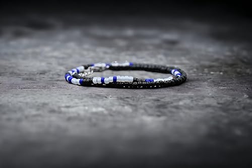 Miniatura 3 de Keep Her Safe Day And Night Morse Code Beaded Wrap Bracelet for Law Enforcement Mother, Unique Gift for Mom Wife Girlfriend Grandma Sister Best