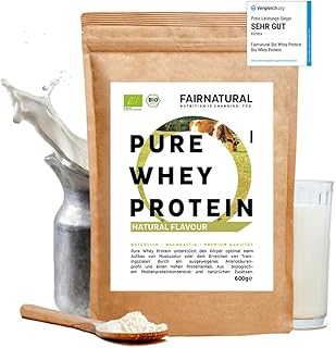 BIO WHEY Protein-Pulver Neutral ohne Chemie [Regional aus Deutschland] - Eiweiß-Pulver ohne Süßungsmittel für Eiweiß-Shakes & als Low-Carb Backprotein - 600g Molkenprotein ohne Zucker und ohne Soja