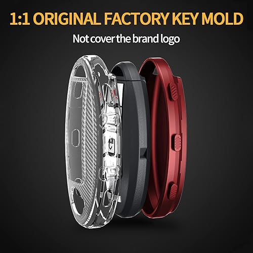 Miniatura 5 de TANGSEN Funda para llavero de TPU compatible con Infiniti EX FX G JX M Q X Nissan Altima Armada Cube GT-R Murano Versa textura de fibra de carbono