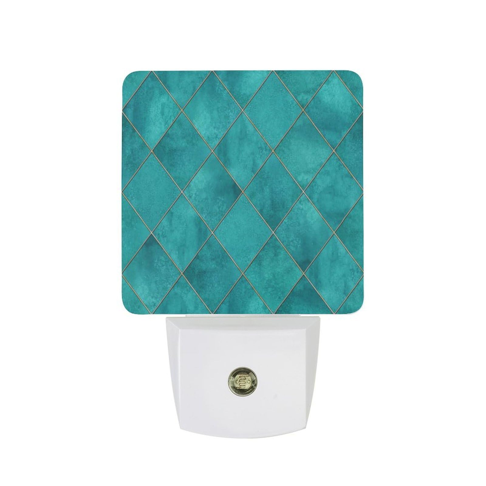 Nqrxadcrt Style Watercolor Argyle Abstract Geometric Plaid Night Light Plug In Wall Lights Bedside Lamp Bedrooms Home Hallways Decoration