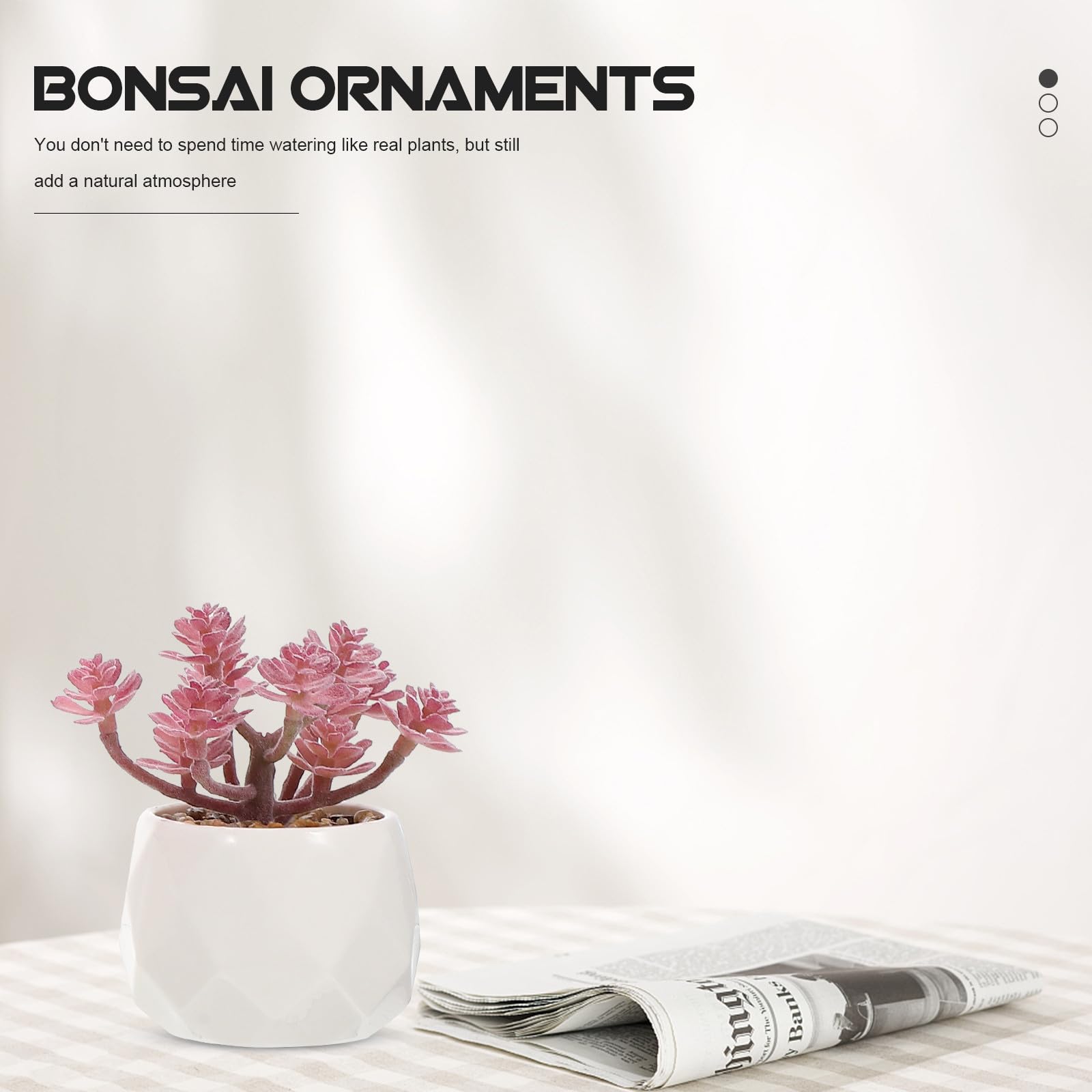 Zerodeko Plantes Succulentes Artificielles Blanches Apportant Fraîcheur et Vitalité Ensemble de 4 en Pot Céramique Décoratives Plusieurs Styles pour Bureau et de Fenêtre Plusieurs Styles