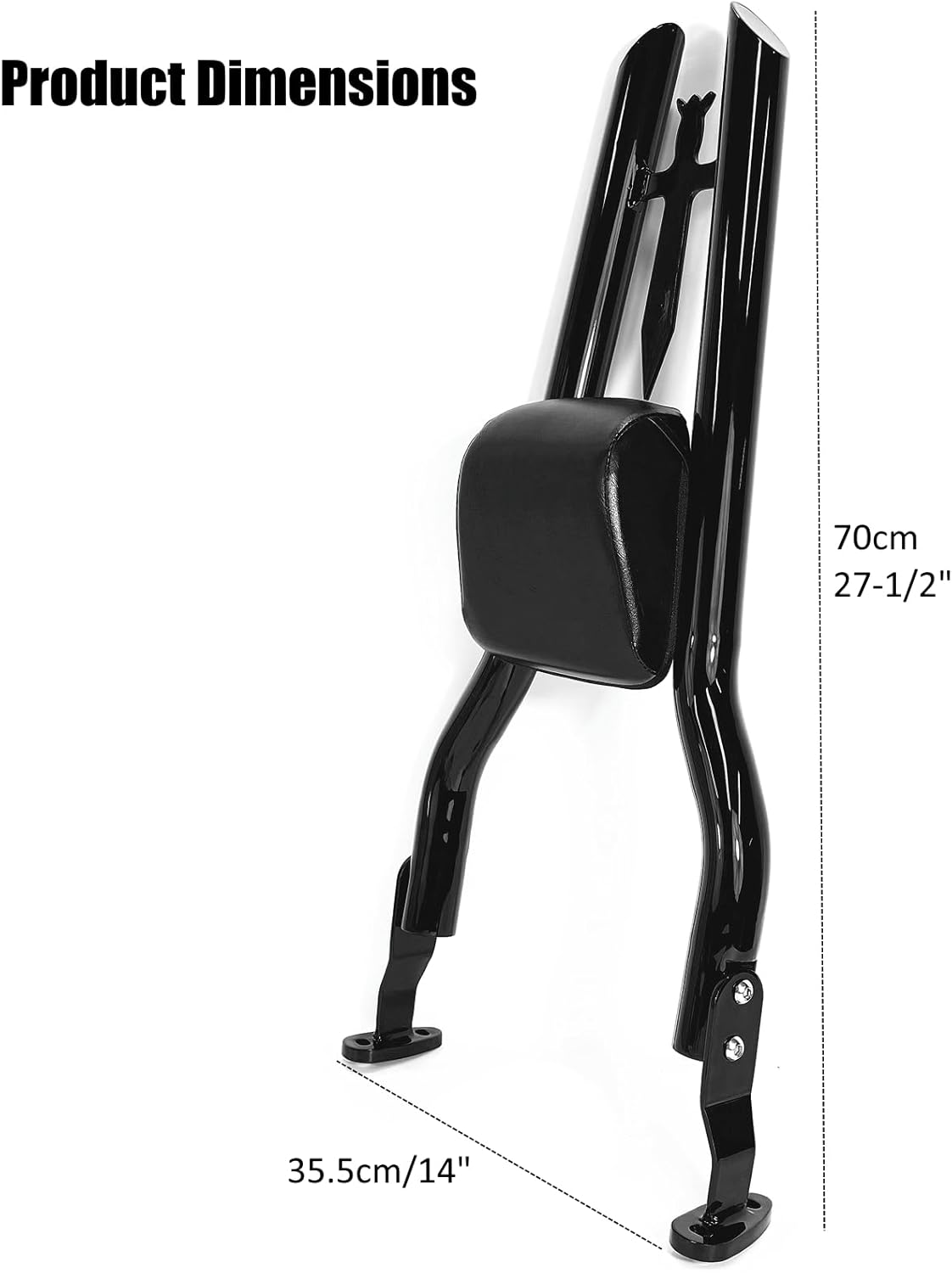 27" Black Sissy Bar Pad For Harley Davidson FLRT Freewheeler/Road Glide 3 FLTRT 2015 2016 2017 2018 2019 2020 2021 2022 2023 2024