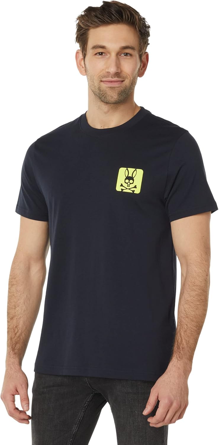 Psycho Bunny Lloyds - Camiseta gráfica azul marino XL (7 de hombre de EE. UU.), marino