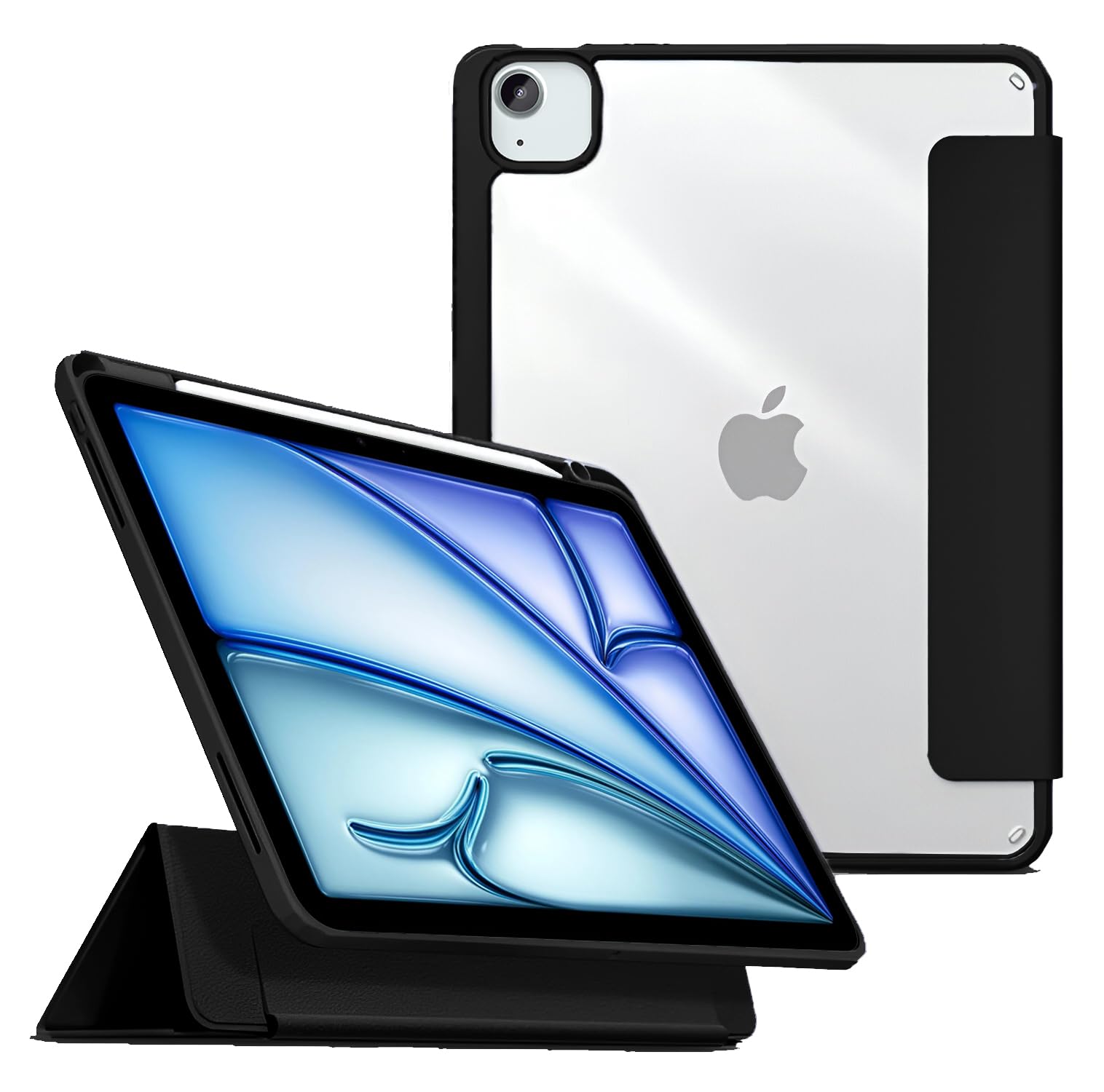 ProElite Cover for Apple iPad Air 13 inch M2 2024 Case, Hybrid Detachable Magnetic Case Cover for Apple iPad Air 13 inch M2 2024 with Pencil Holder, Black [Transparent Back] (B0D6WD4HPY) Amazon Price History, Amazon Price Tracker