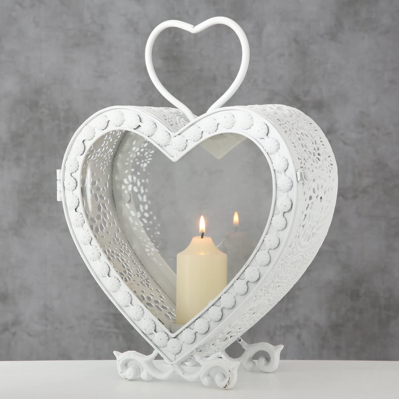 Laterne Herz weiß Windlicht zum Aufhängen Windlicht mit Ornamente Gartendeko Metall Hochzeit Taufe Geburtstag | Gartendeko, Hochzeit, Taufe, Geburtstag