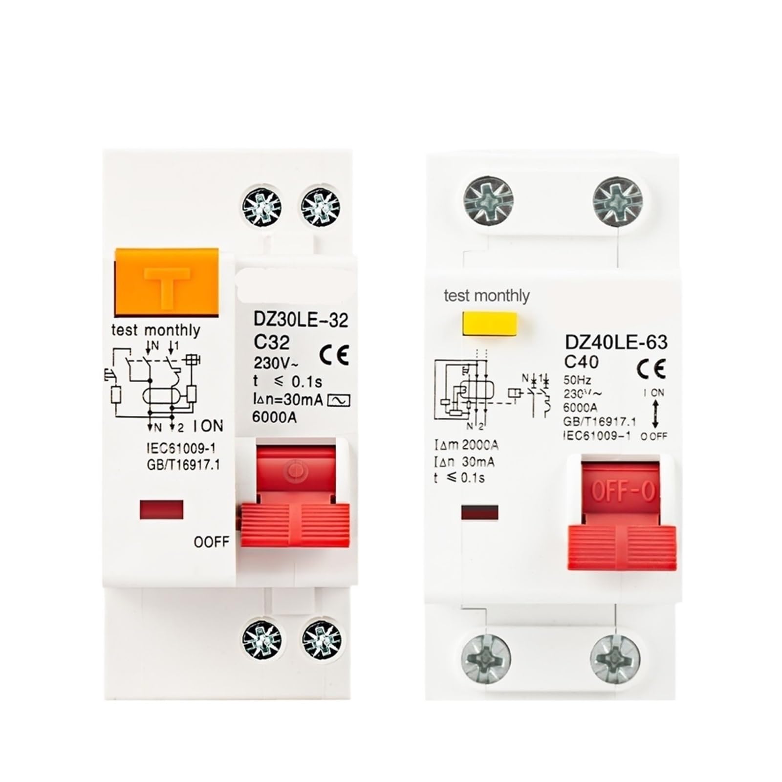 Disjoncteur 1P+N 63A avec protection surtension et court-circuit