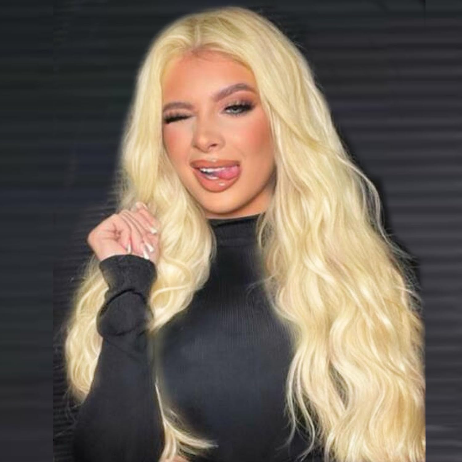613 Wig Blonde Lace Front Wigs Pre Plucked Hairline Loose Wavy Blond Synthetic Lace Front Wigs for Women Curly Real Hair Glueless Lace Wig 26 Inch Daily Party