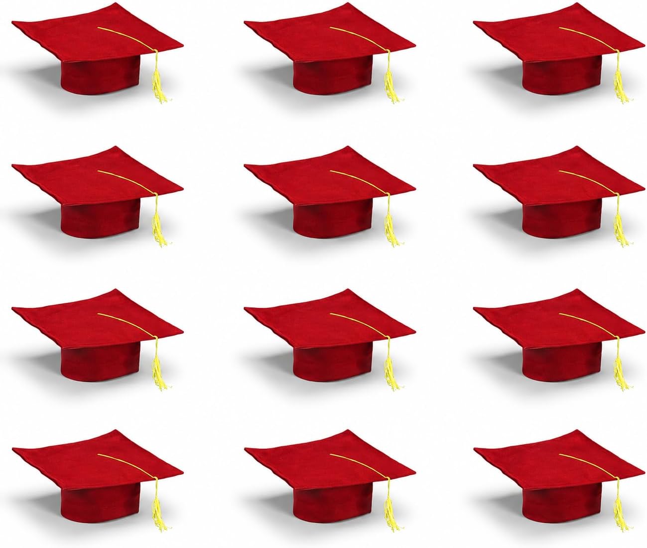Fun Express Bulk 12 Pieces Kid's Felt Elementary, Kindergarten, Pre-School Graduation Mortarboard Caps, Felt