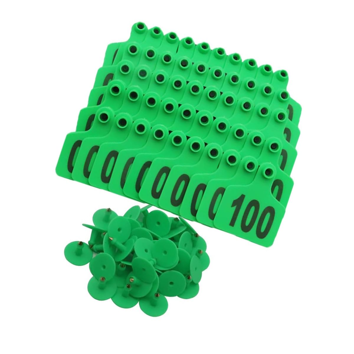 Étiquettes D'Oreille Numérotées Pour Bétail - Lot De 100 Bleu - TPU Résistant