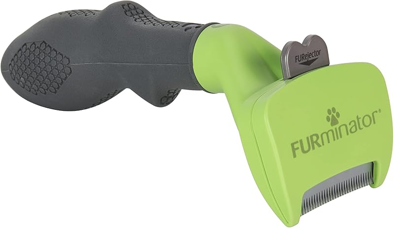Small Dog Undercoat deShedding Tool, Long Hair, Reduces Loose Hair from Shedding | Reduces Loose Hair From Shedding, Easy Clean-Up, For Dogs Less Than 25 lbs, Use Weekly, Ergonomic Handle For Comfort