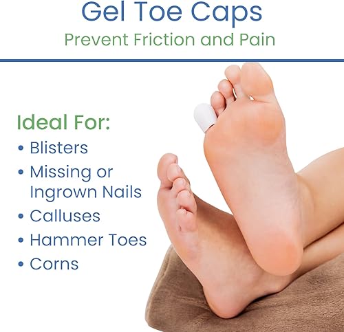 Miniatura 2 de ViveSole Protectores de dedos de gel suave para hombres y mujeres, (10 unidades) para aliviar el dolor de pies, fundas acolchadas flexibles para