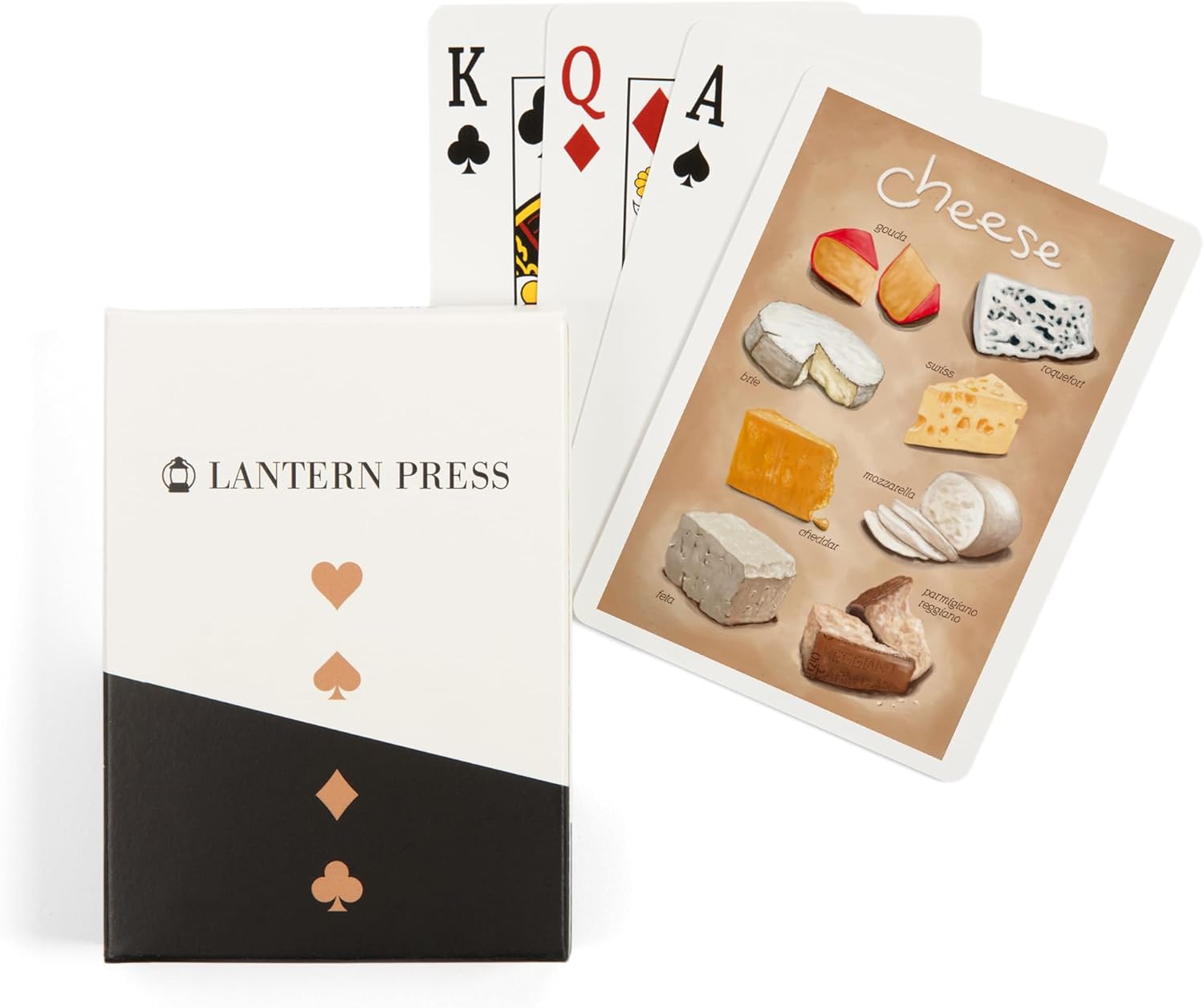 Lantern Press Cheese Varieties, 52 Playing Cards for Adults, Poker Size Card Deck