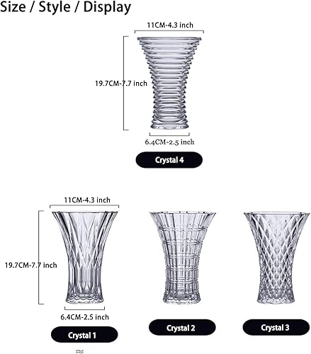 Miniatura 6 de Glass Vase for Flowers Modern Vases Home Decor Unique Flower Vases for Bouquet 7.7in Centerpiece,Decor Room,Living Room,Library,Office