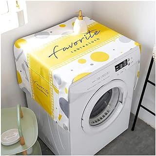 WKONAK Couverture de la Machine à Laver Etanche et Anti-Glissante Double Porte Réfrigérateur Stockage Toile de Couverture de poussière avec Sac de Rangement (Taille: 55x140cm Couleur: e)-70x180cm_E