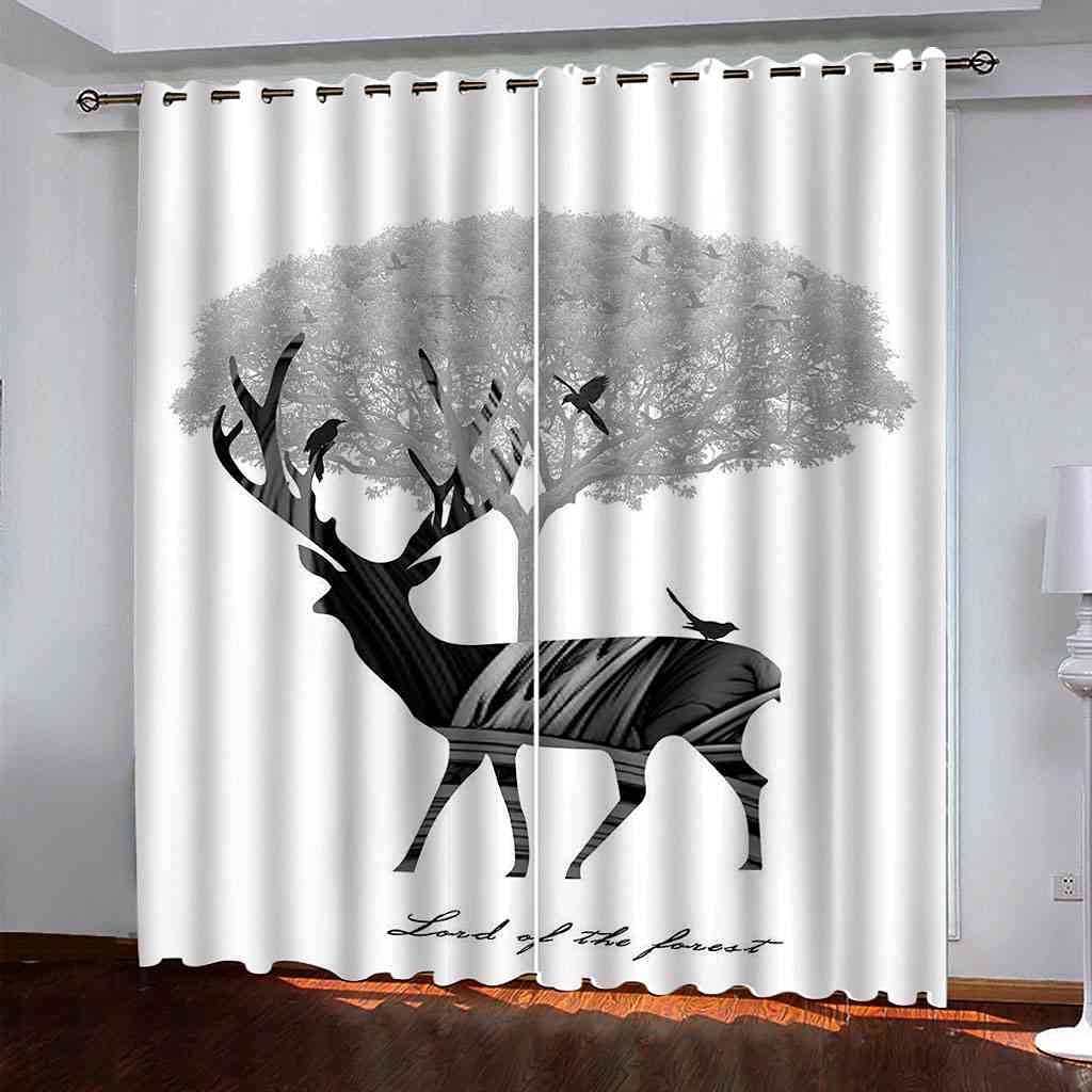 Rideaux salon d'enfants à oeillets gris wapiti pour créer un cocon de douceur unique