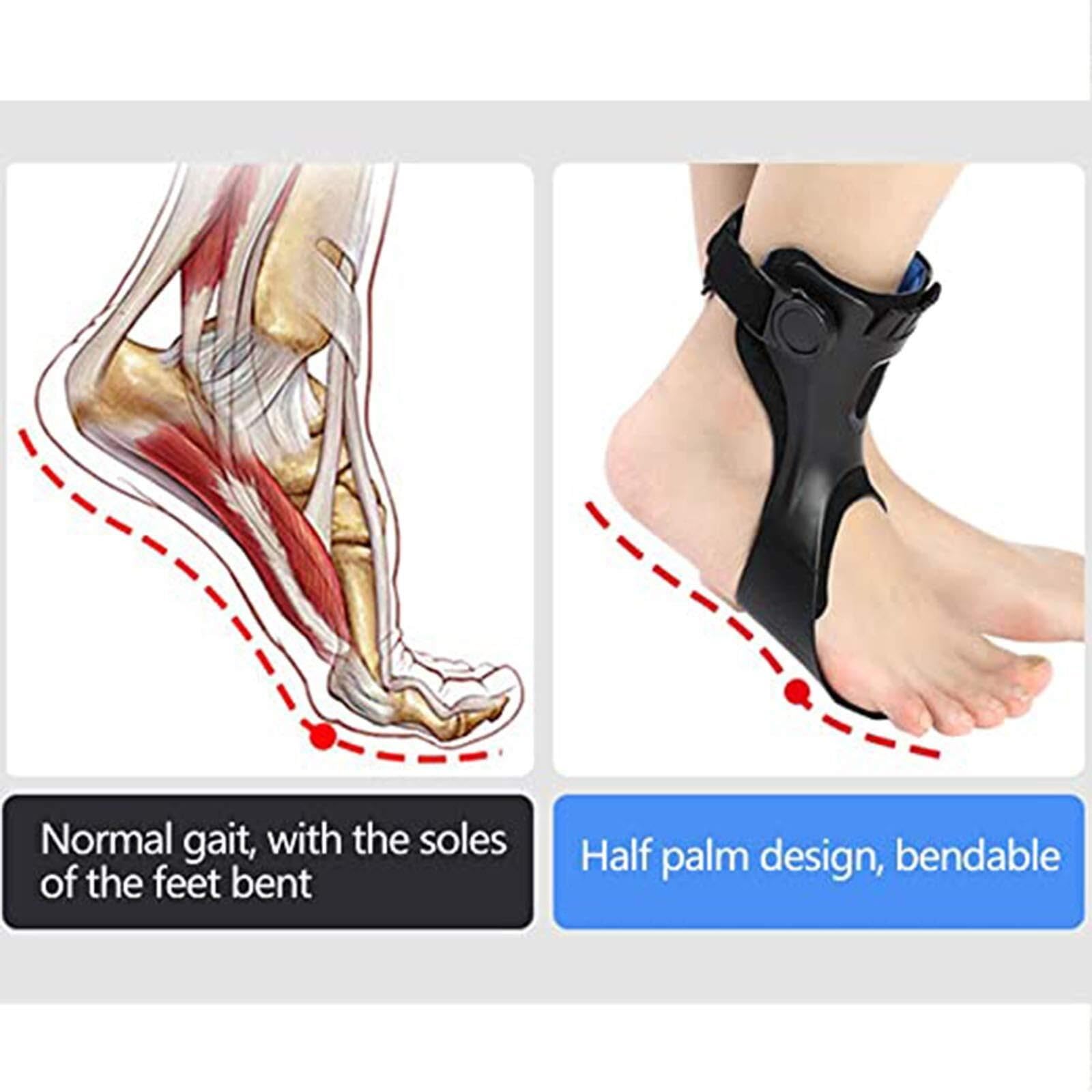 Soporte para la Periostitis Tibial, Soporte para pie caído, ortesis para pie caído, Tobillera, férula para esguinces, tendinitis/Mujeres y Hombres, 1 par, L, Izquierda Individual