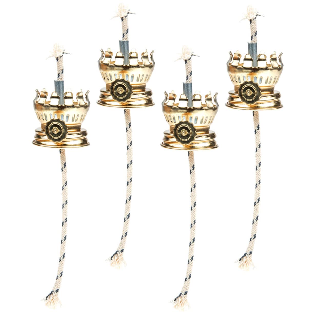 PRETYZOOM Vintage Kerosene Lamp Burner Replacement 4pcs Oil Lamp Wick Holders for Retro Oil Lanterns