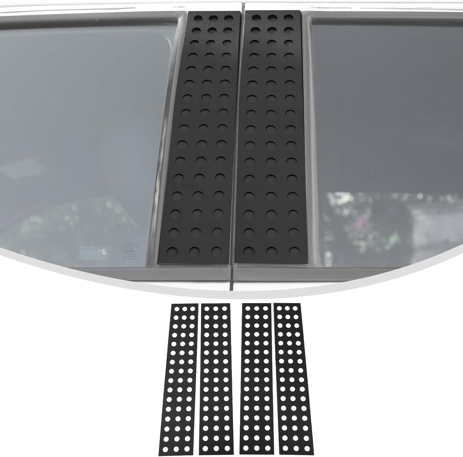 Vehicle Trim Protection Car Door Window Pillar Trim For Ford F150 2004-2014 - 4PC Black PC Plastic Cover Set F150 Exterior Accessories - Foto 8