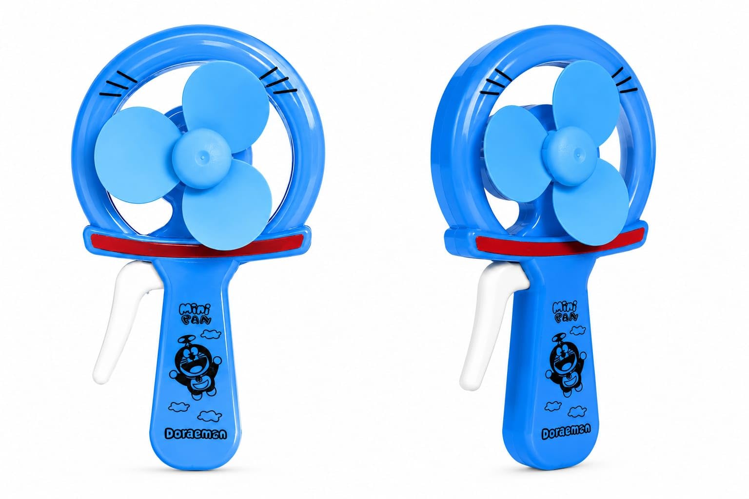 Doremon Kids Hand Pressure Mini Fan, Space, Cartoon Design, Portable Battery-Free Toy, Pack of 2, BLUE-image-6