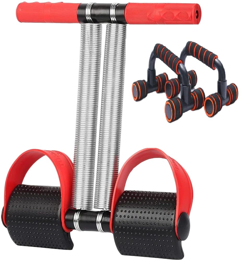 LCARNO RED Double Spring with Push UP BAR Ab Exerciser (Red)-image-24