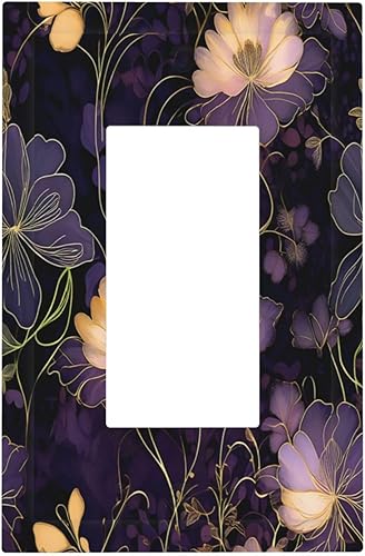 Miniatura 59 de Cubiertas de salida de textura abstracta moderna de mármol líquido Pintura abstracta púrpura Arte de pared Cubiertas de toma 1 banda Interruptor de