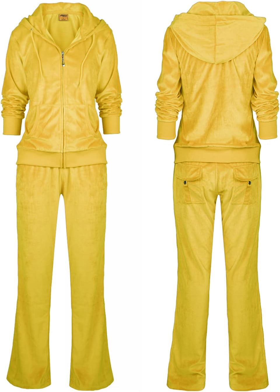 Velour Sweatsuits for Women Casual Zip Up Hooded Jackets and Long Pants 2 Pieces Outfits Sets - Image 4