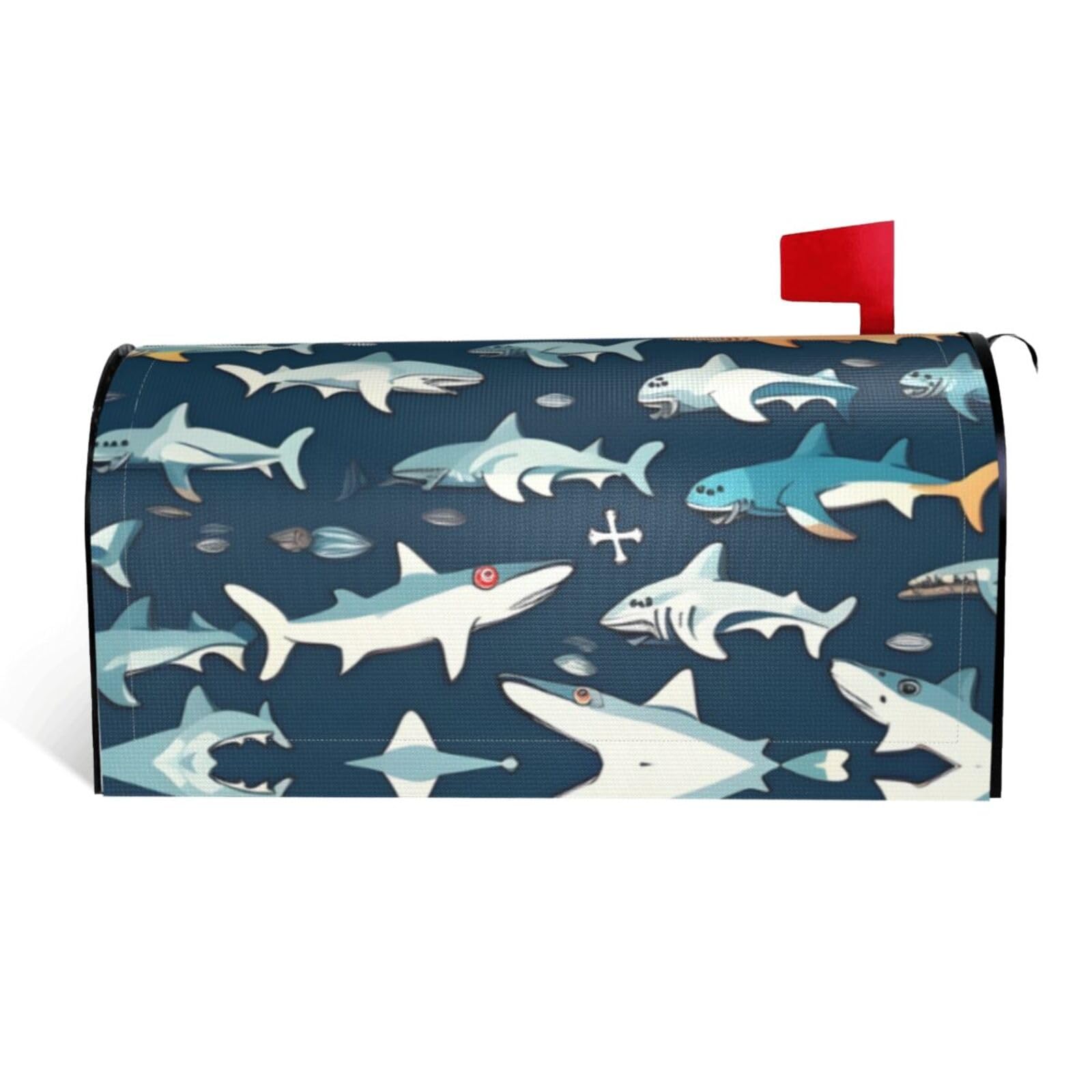Housse de boîte aux lettres requin 45x53 cm décor marin