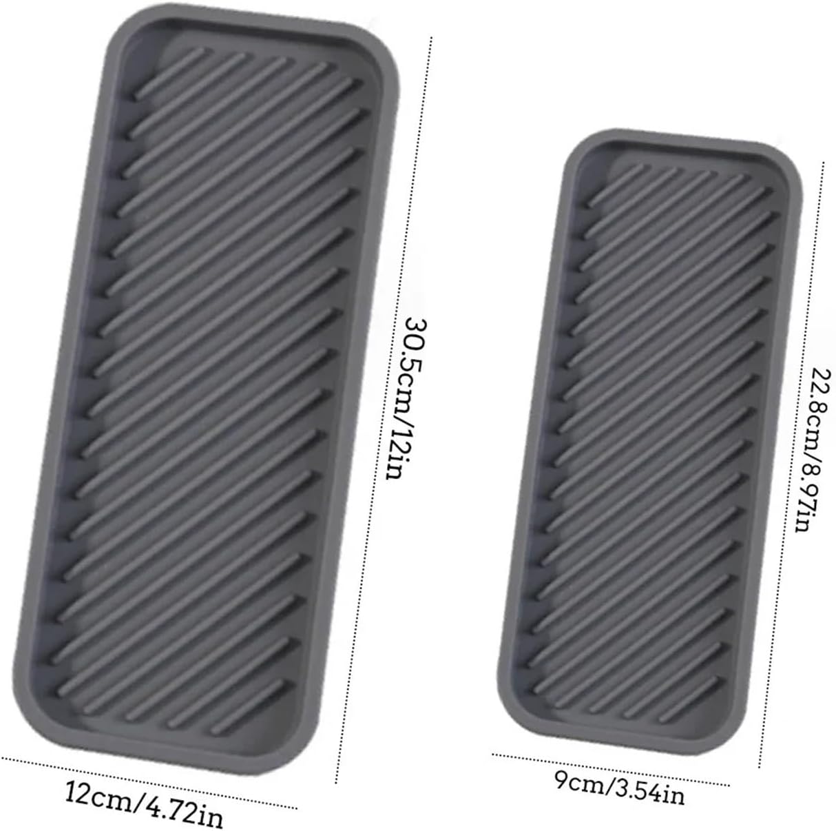 22.8 * 9cm Kitchen Silicone Sink Holder Soap Dispenser Countertop Tray Bathroom Shower Shampoo Bottle Storage Tray Draining Pad(White S)