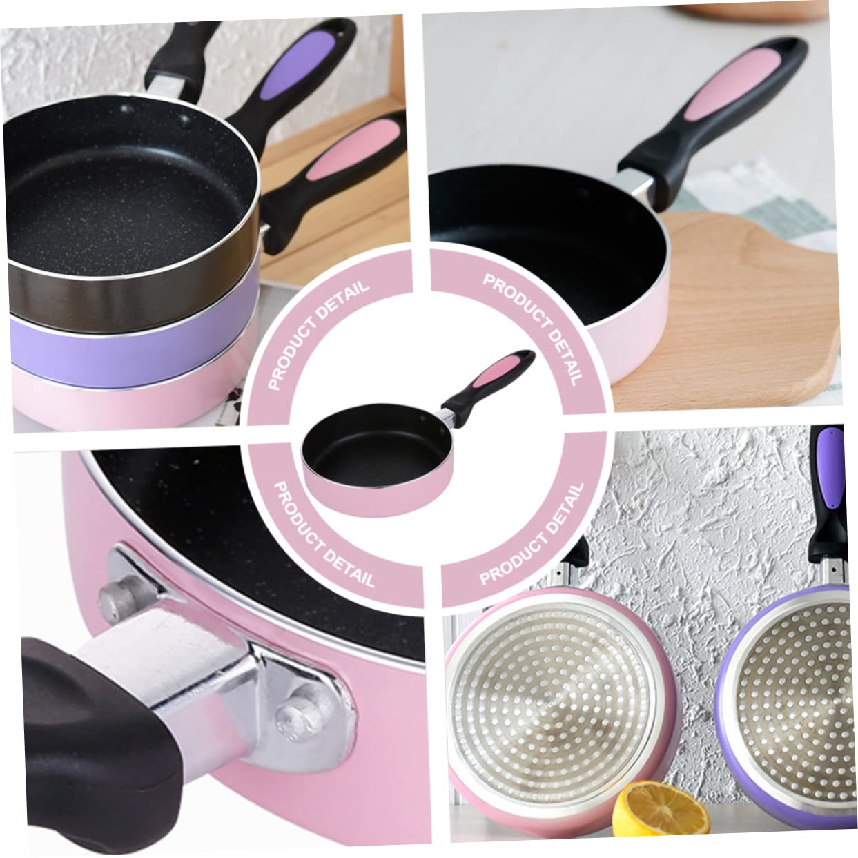 COLLBATH Rosa Eierpfanne 16cm aus Aluminiumlegierung Antihaft