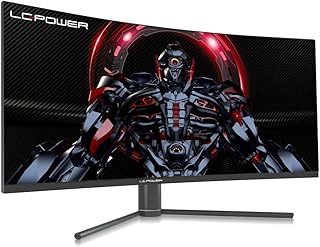 LC-Power 34 inch UWQHD Curved Gaming Monitor, 165Hz, VA, 1ms, HDR 400, 1500R, 21:9, AMD FreeSync, Tilt/Height Adjust (3440x1440@165Hz, 350 cd/m², HDMI/DP) - LC-M34-UWQHD-165-C