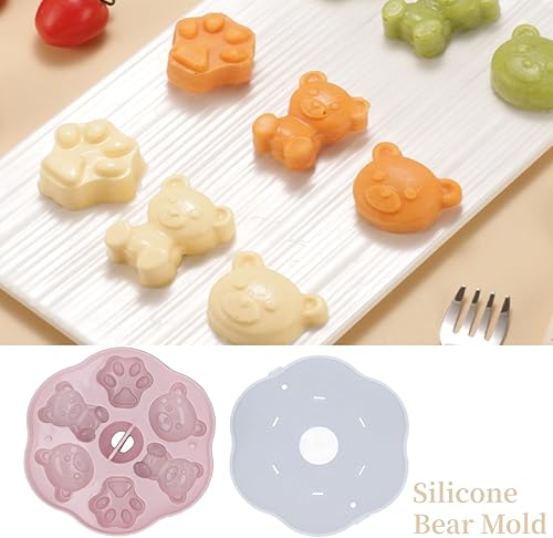 Miniatura 5 de Mumusuki Mini máquina para hacer paletas, formas de animales lindos e impresos, máquina de chocolate antiadherente con tapa para hornear caramelos,